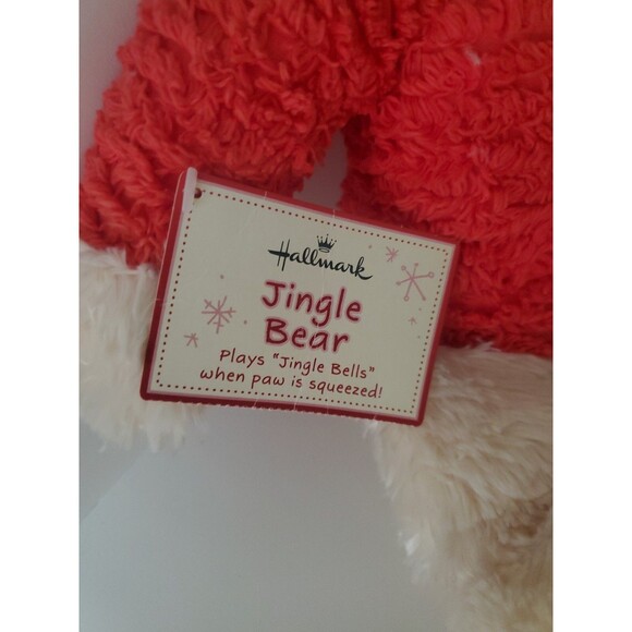 Vintage Hallmark Jingle Bear Teddy Musical Christmas Stuffed Scarf Plush Holiday - Picture 2 of 5